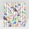 Colourful Birds Bird Pattern Multi-Color Fabric Shower Curtain 