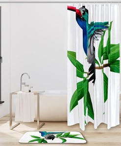 Colourful Hummingbird Print Shower Curtain, Perfect for Nature Lovers