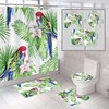 Colourful Parrots and Palm Tree Leaves Shower Curtain for Bathroom Decor