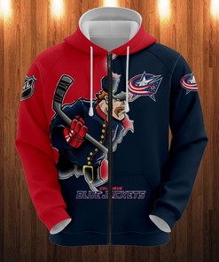 Columbus Blue Jackets 3D Zip Hoodie - Gifts For Fans With All Over Print Hoodies For Women 