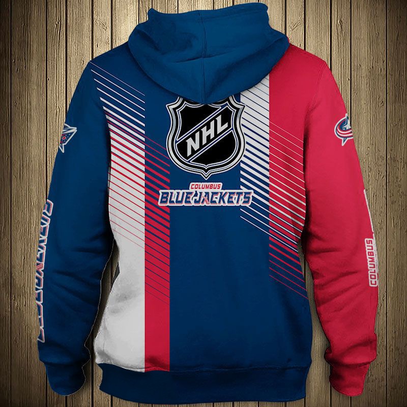 Columbus Blue Jackets Long Sleeve 3D Pullover - Gifts For Fans With Mens 3D Hoodies
