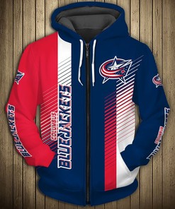 Columbus Blue Jackets Long Sleeve 3D Pullover - Gifts For Fans With Mens 3D Hoodies