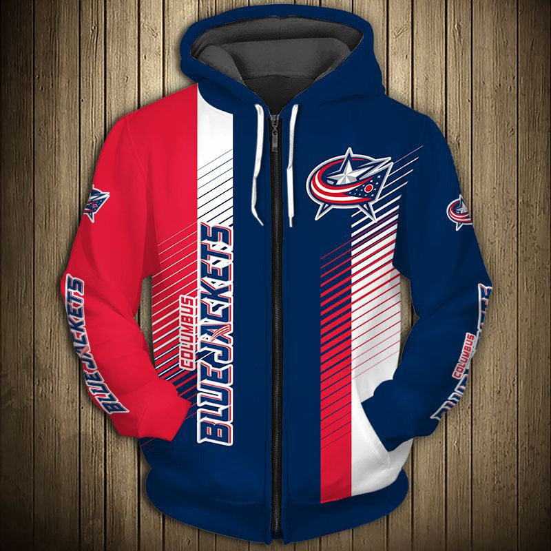 Columbus Blue Jackets Long Sleeve 3D Pullover - Gifts For Fans With Mens 3D Hoodies