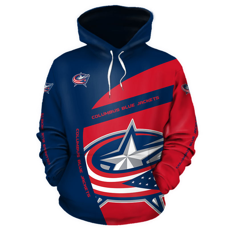 Columbus Blue Jackets Mascot 3D Hoodie - Printed Hoodies With 3D Print Hoodie Full Size