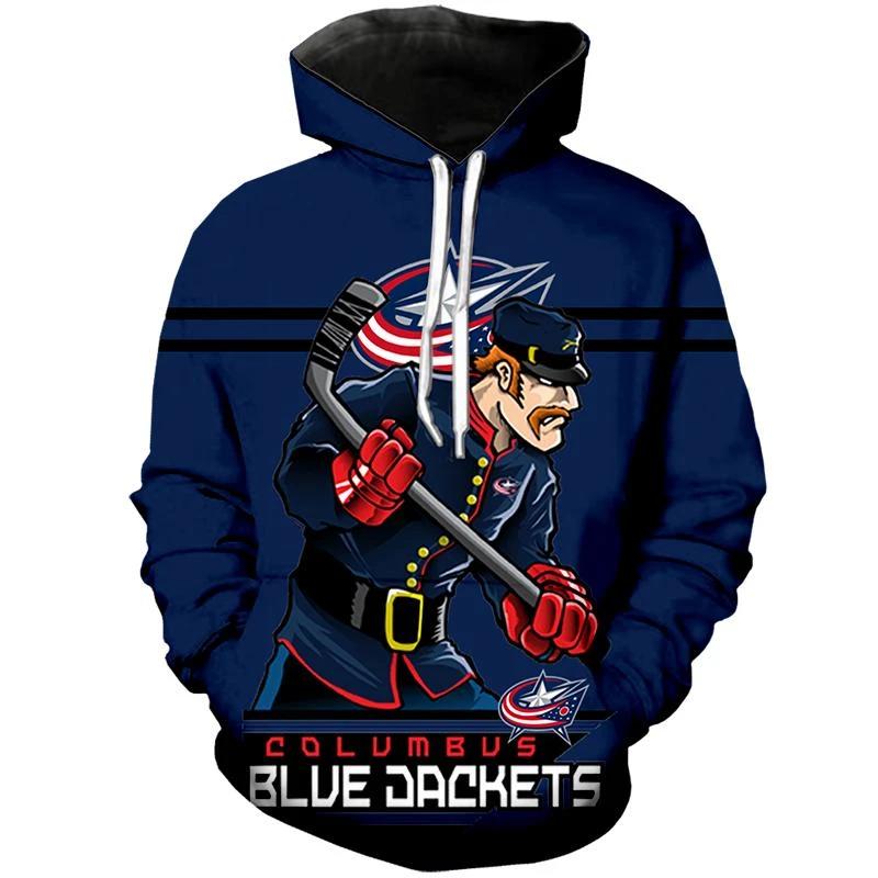 Columbus Blue Jackets Ultra Death 3D Graphic Hoodie - Halloween Gifts For Men With Gifts For Father'S Day