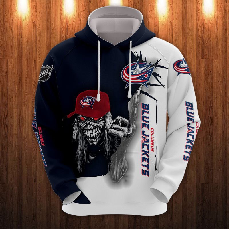 Columbus Blue Jackets Zip Hoodie Pullover - Gifts For Fans With 3D Hoodies For Men Graphic