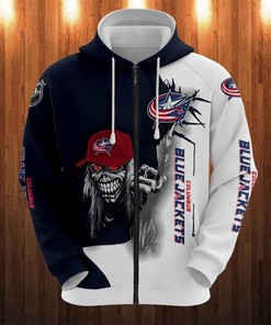 Columbus Blue Jackets Zip Hoodie Pullover - Gifts For Fans With 3D Hoodies For Men Graphic