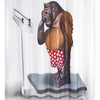Comical Weight Monkey Shower Curtain - Brown Novelty Bath Accessory