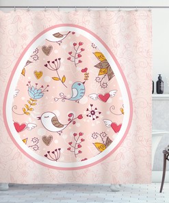 Coming Of The Spring Easter Print Shower Curtain For Bathroom Decor