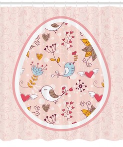 Coming Of The Spring Easter Print Shower Curtain For Bathroom Decor