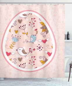 Coming Of The Spring Easter Print Shower Curtain For Bathroom Decor