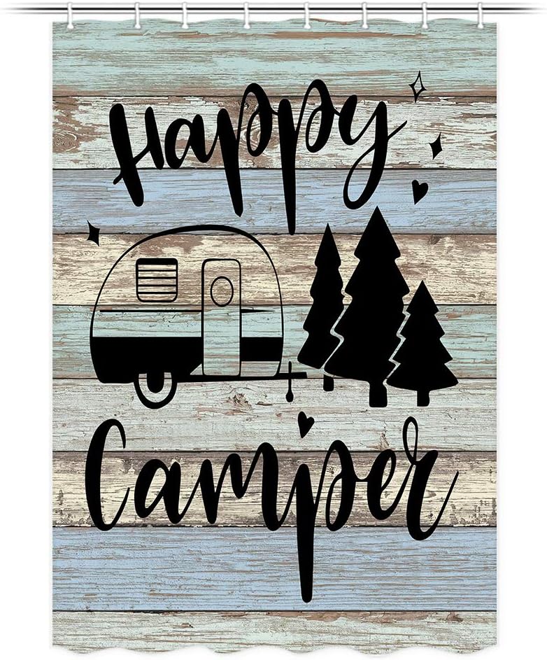 Compact Camper Rv Travel Trailers Shower Curtain With Rustic Camp Design For Your Adventure Bathroom