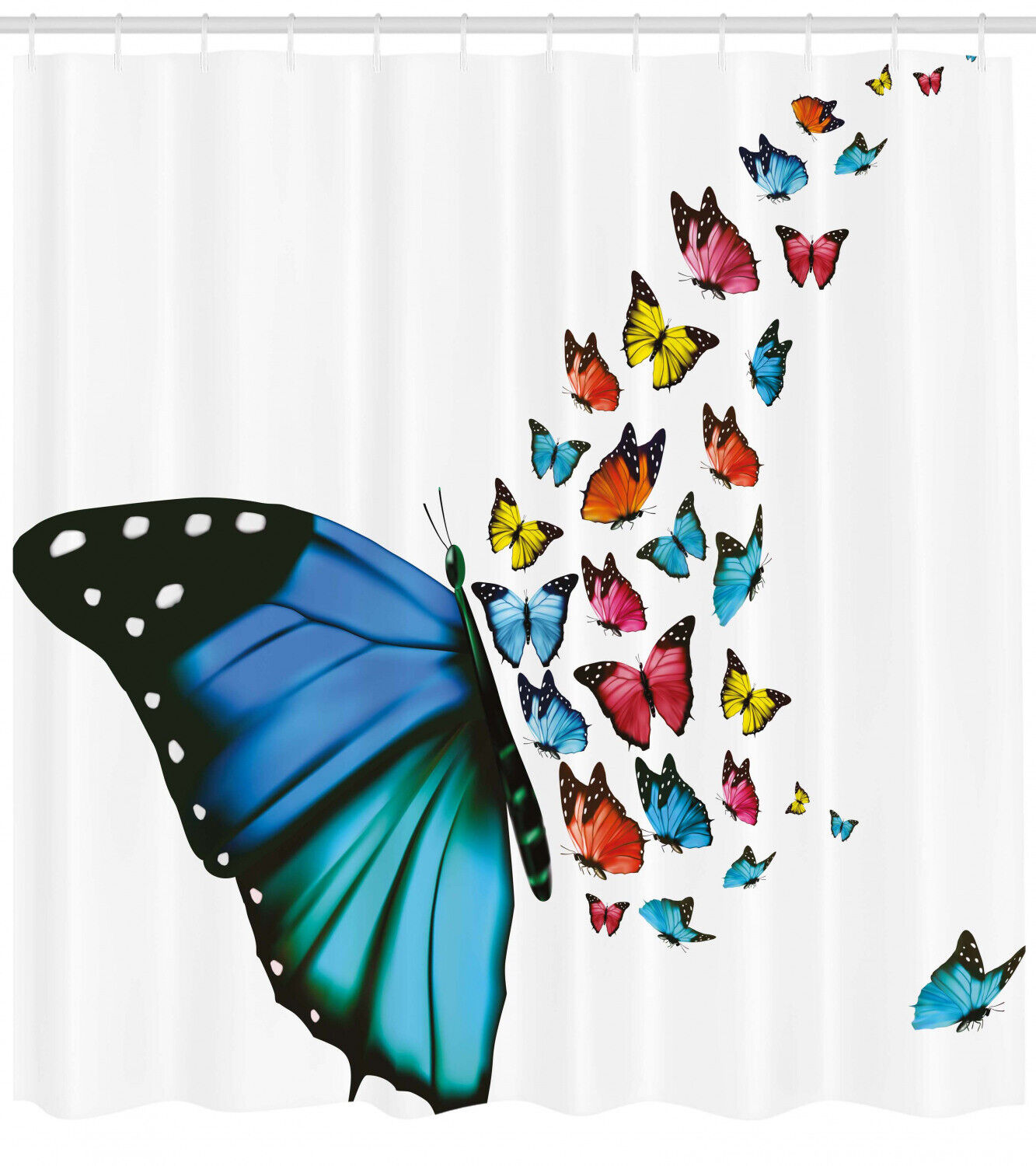 Concept Art Monarch Butterfly Print Shower Curtain - Ideal For Modern And Quirky Bathroom Decor - Image 2