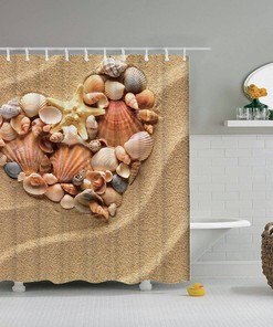 Conch Shell Shower Curtain, Custom Fabric Bathroom Decor For Nature And Beach Lovers