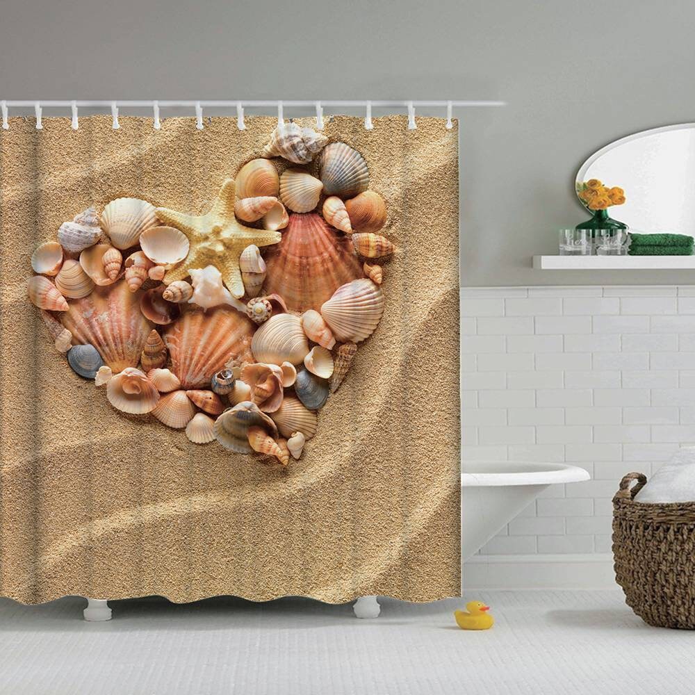 Conch Shell Shower Curtain, Custom Fabric Bathroom Decor For Nature And Beach Lovers