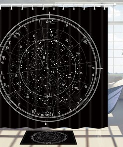 Constellation Star Map Print Shower Curtain for a Cosmic Bathroom