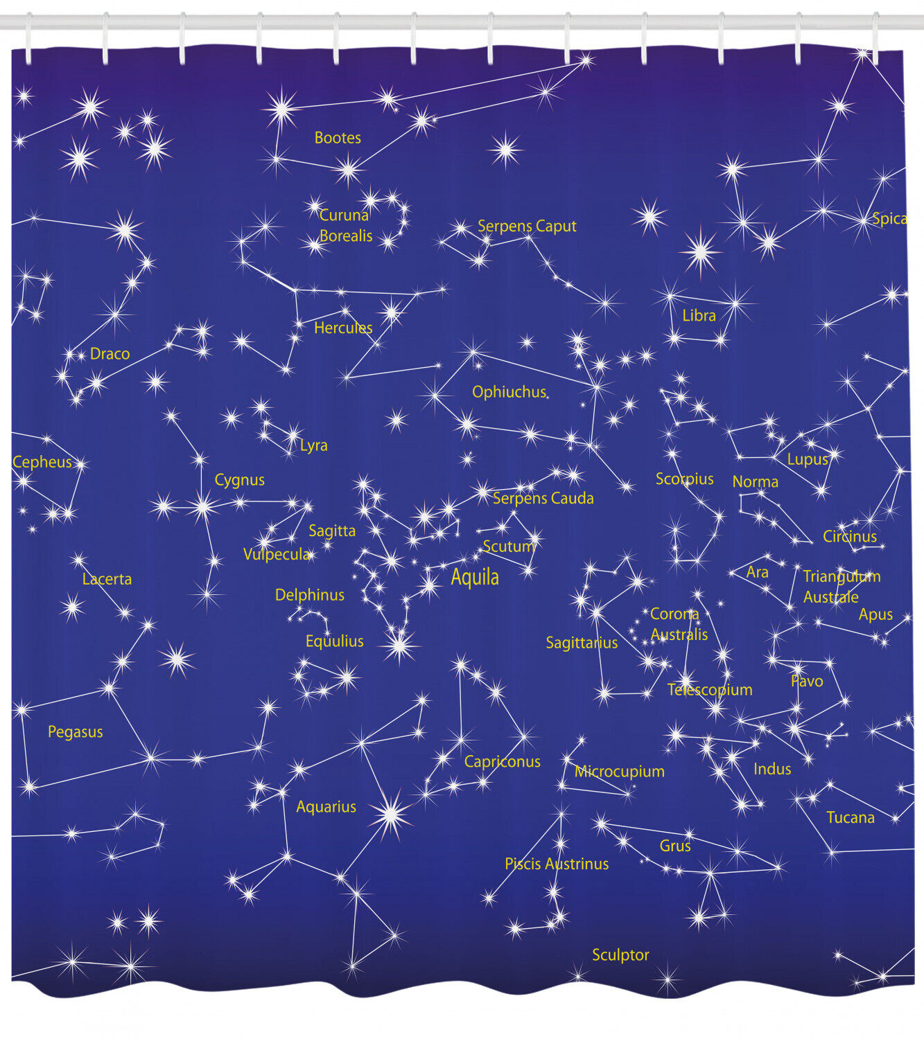 Constellation Star Names Shower Curtain - Astronomy Bathroom Accessory - Image 2