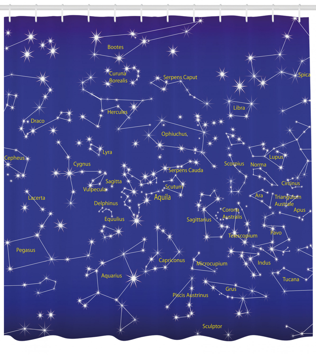 Constellation Star Names Shower Curtain - Astronomy Bathroom Accessory - Image 4