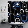 Contemporary Blue And White Abstract Geometric Shower Curtain For Modern Bathroom Style
