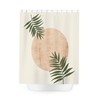 Contemporary Bohemian Botanical Retro Moon And Sunset Print Shower Curtain For Bathroom