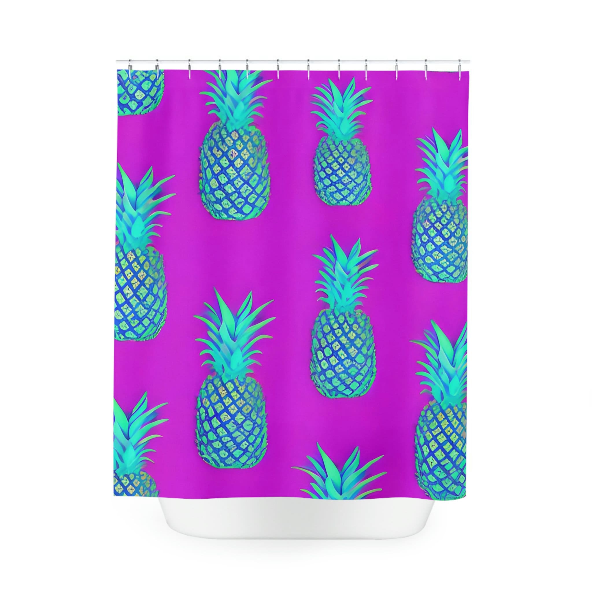 Contemporary Botanical Fruit Pineapple Shower Curtain