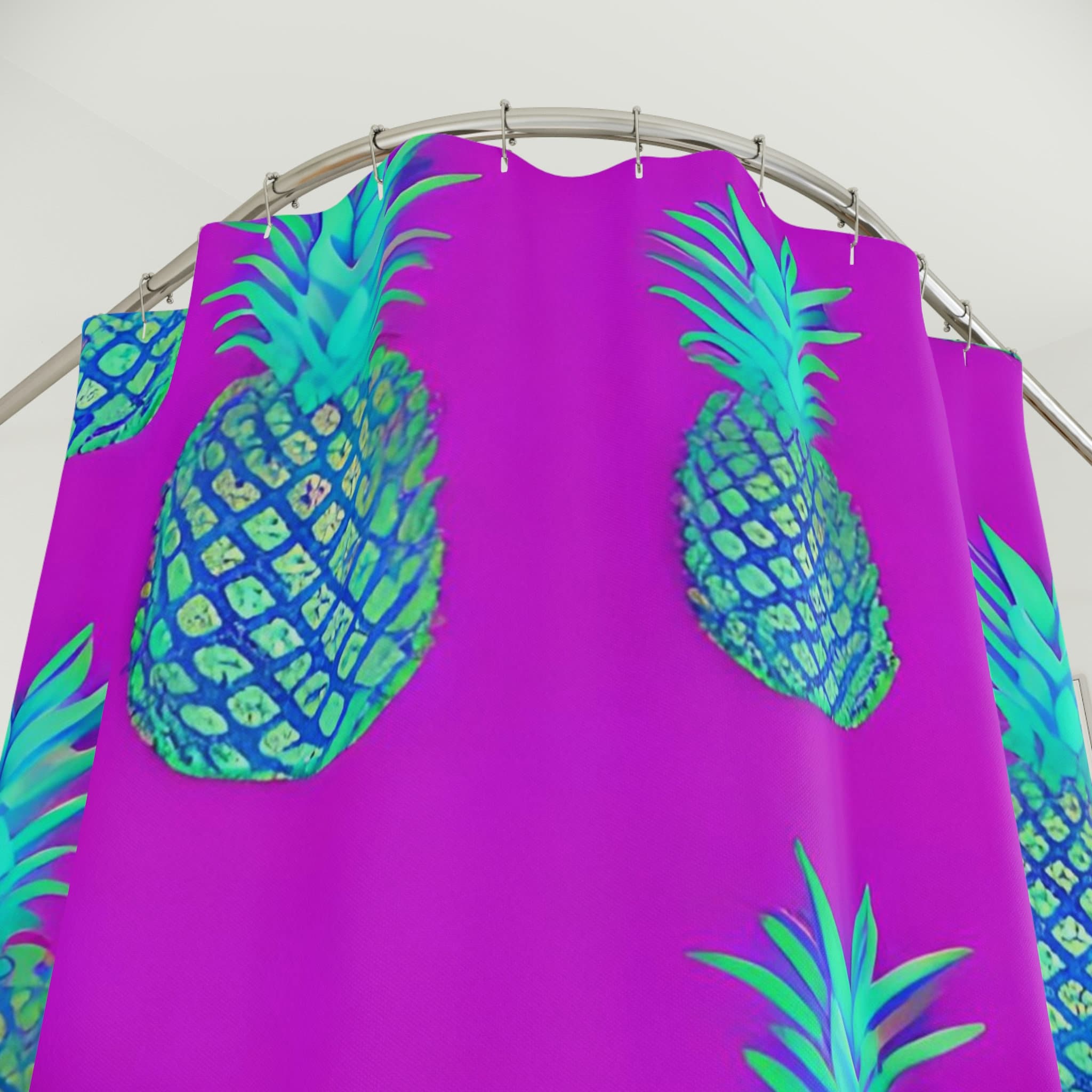 Contemporary Botanical Fruit Pineapple Shower Curtain