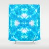 Contemporary Full Size Triangle Pattern White Shower Curtain With Blue Accents