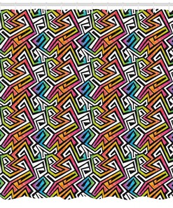 Contemporary Geometric Shower Curtain with Unique Print
