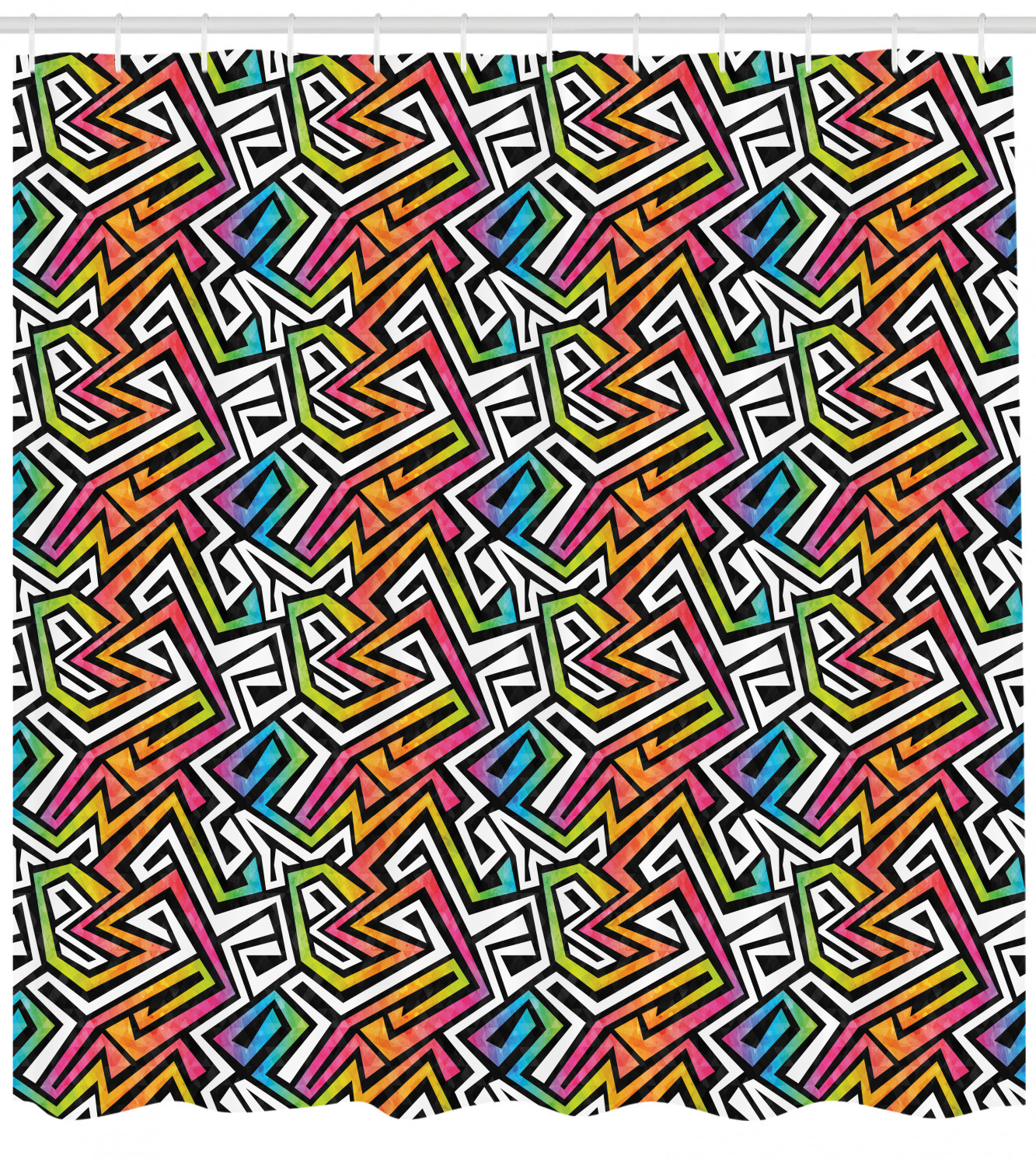 Contemporary Geometric Shower Curtain with Unique Print