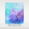 Contemporary Mosaic Blue Lilac Abstract Shower Curtain