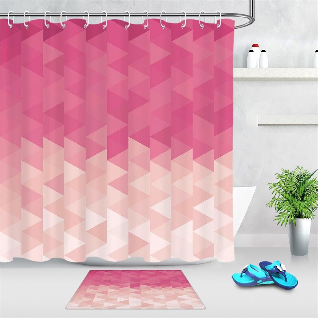 Contemporary Stripes Geometric Pattern Shower Curtain for a Modern Bathroom