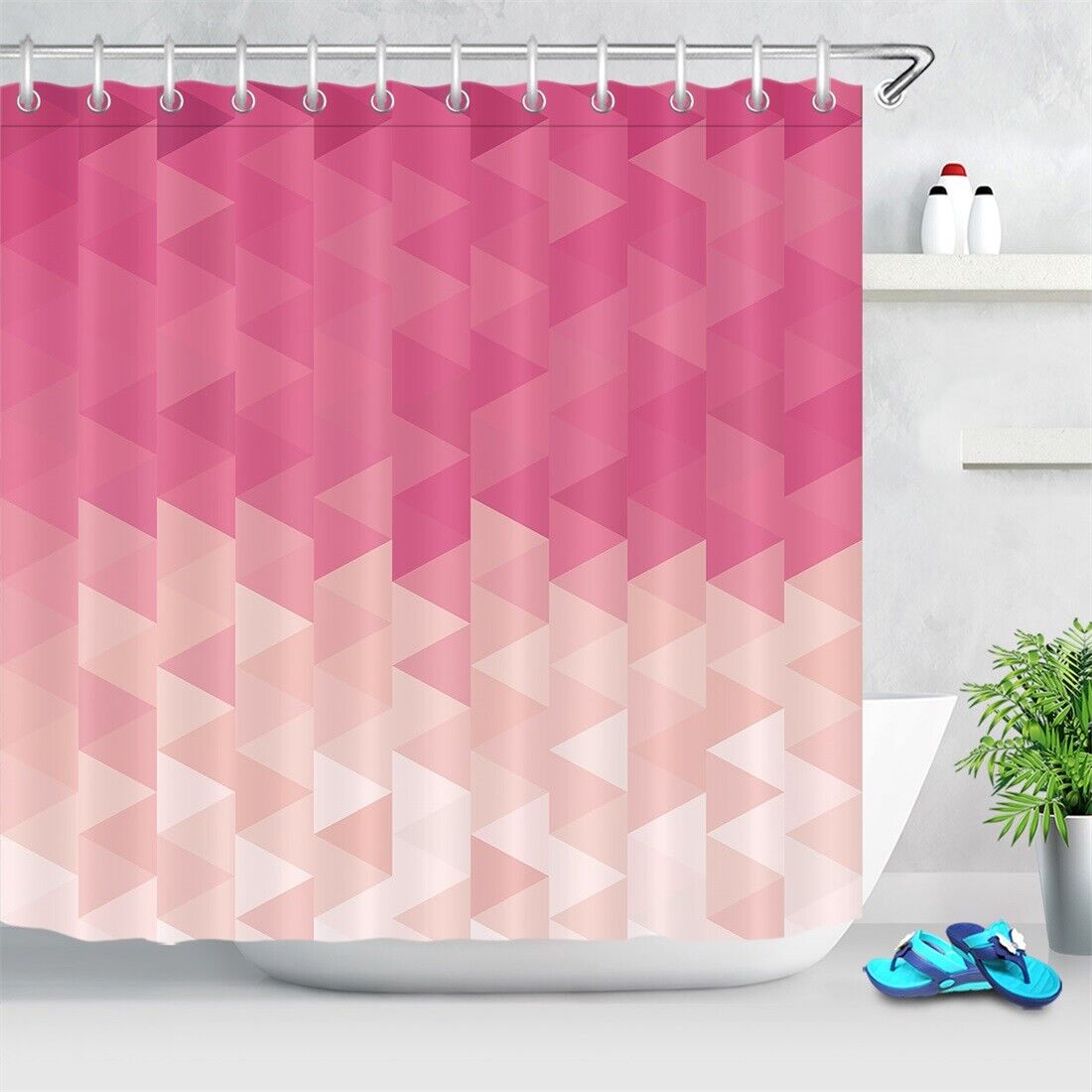 Contemporary Stripes Geometric Pattern Shower Curtain for a Modern Bathroom