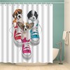 Cool 3D Pet Dogs Shoes Puppy Animal Print Bathroom Shower Curtain