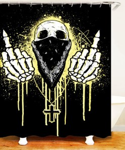 Cool 3D Skull Pattern Waterproof Bath Shower Curtain For Your Bathroom