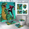Cool 3D Spider-Man Dinosaur Print Shower Curtain For Your Bathroom