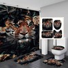 Cool 3D Tiger Flowers Animal Print Shower Curtain For Your Bathroom
