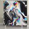 Cool Abstract Marble Shower Curtain In Black And White, Add A Touch Of Artistic Flair To Your Bathroom