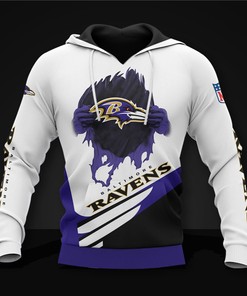 Cool All Over Print Baltimore Ravens Hoodie 3D Graphic Gifts For Fans