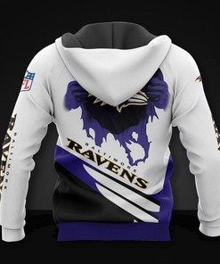 Cool All Over Print Baltimore Ravens Hoodie 3D Graphic Gifts For Fans