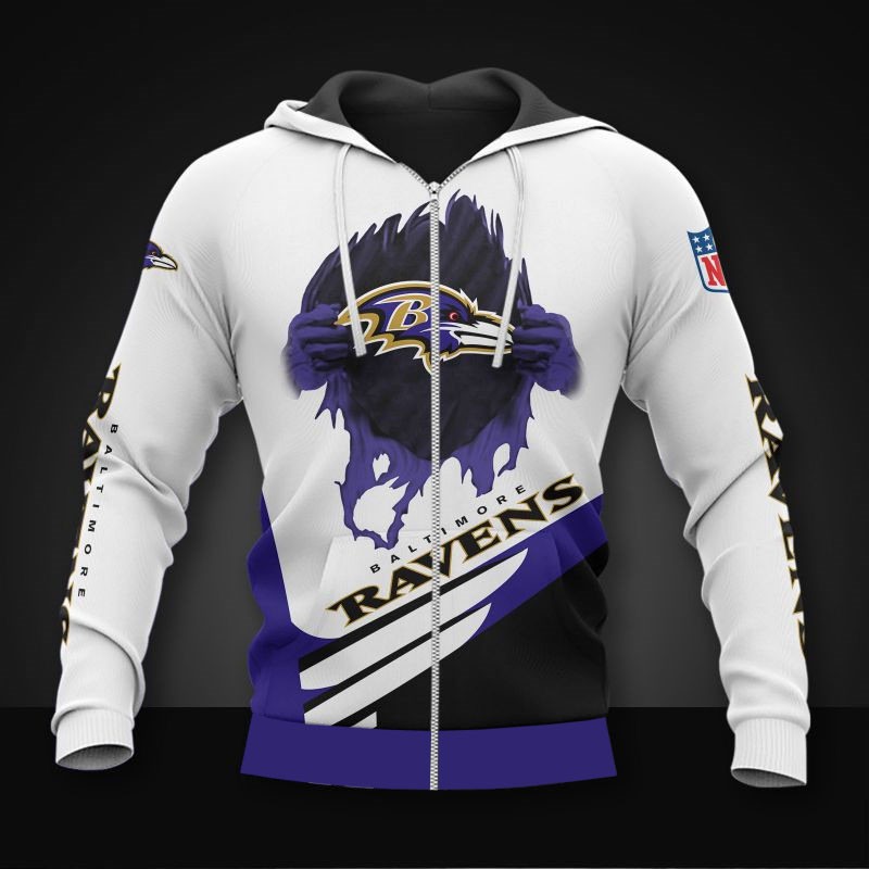 Cool All Over Print Baltimore Ravens Hoodie 3D Graphic Gifts For Fans