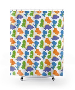 Cool And Fun Dinosaur Shower Curtain For Kids' Bathroom Decor With High-Quality Printing