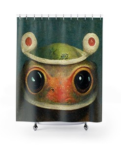 Cool And Playful Anime Frog Shower Curtain For Kids And Boho Style - A Perfect Addition To Your Bathroom Decor
