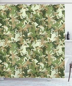 Cool And Playful Frog Shower Curtain With Skull Camouflage Design Print - A Perfect Addition To Your Bathroom Decor