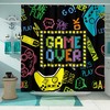 Cool Boy Neon Video Game Graffiti Game Shower Curtain Fabric Bath Curtain With Waterproof Curtains 