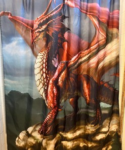 Cool Dragon Fantasy Art Shower Curtain with Scary and Spooky Design