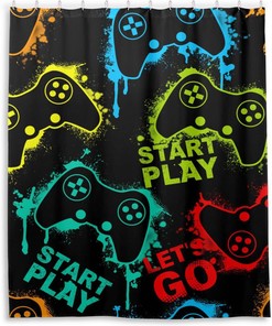 Cool Game Handle Waterproof Fabric Shower Curtain - Bathroom Decor by WELLDAY