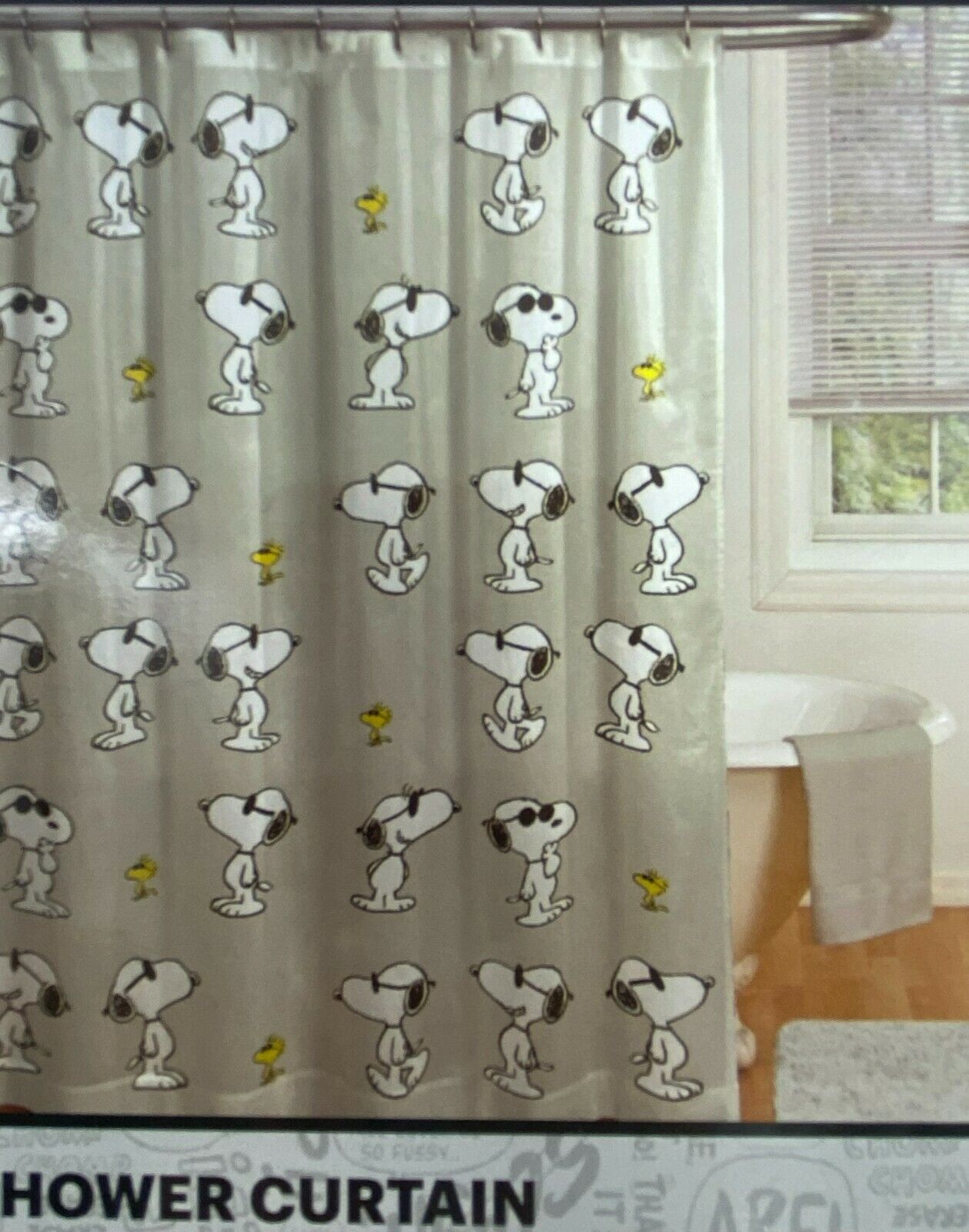 Cool Joe Snoopy and Woodstock Shower Curtain Set - Artistic Bathroom Decor