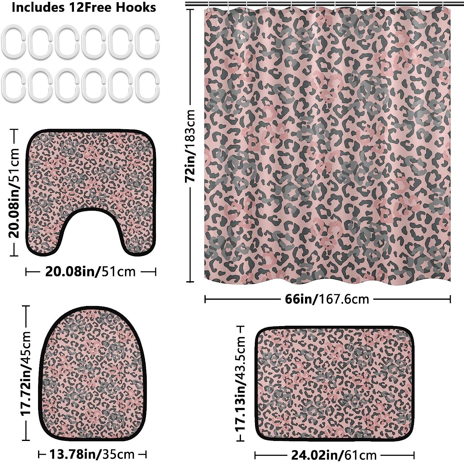 Cool Leopard Spot Shower Curtain With Matching Mat For Trendy Bathroom Decor - Image 2