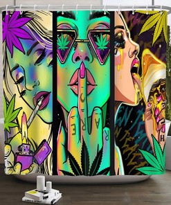 Cool Lips Ice Cream Shower Curtain - African American Woman Bathroom Decor