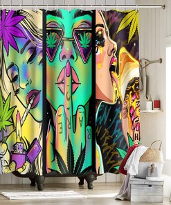 Cool Lips Ice Cream Shower Curtain - African American Woman Bathroom Decor